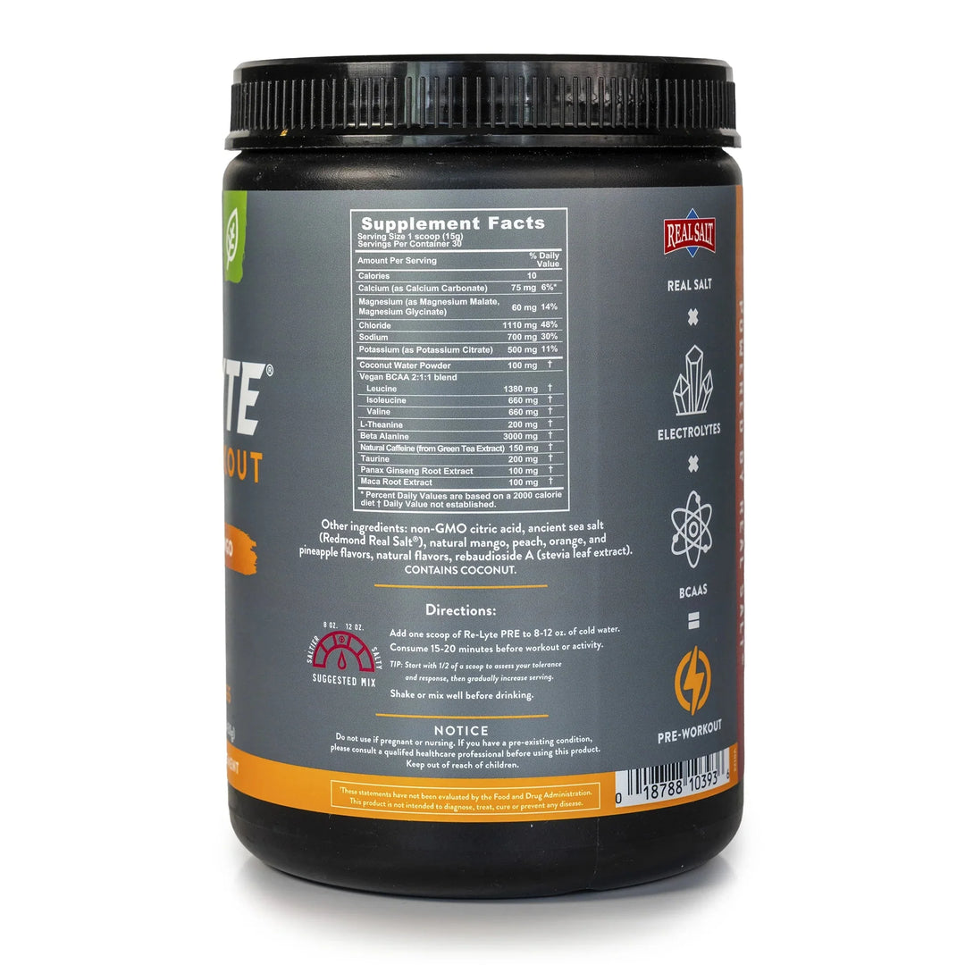 Re - Lyte Pre - Workout Peach Mango - Yo Keto