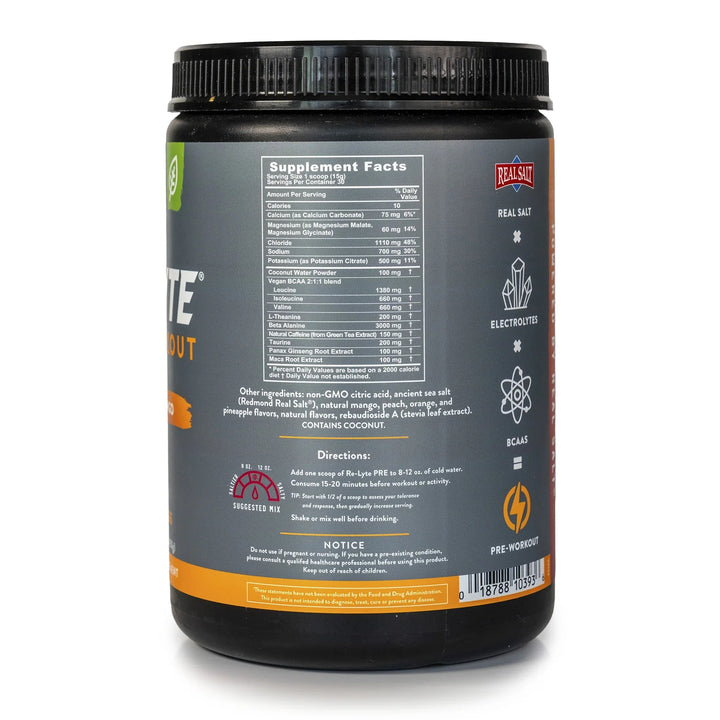 Re - Lyte Pre - Workout Peach Mango - Yo Keto