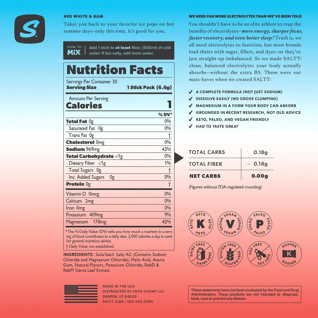 Red White & Bam - 30 Sticks - Love Low Carb