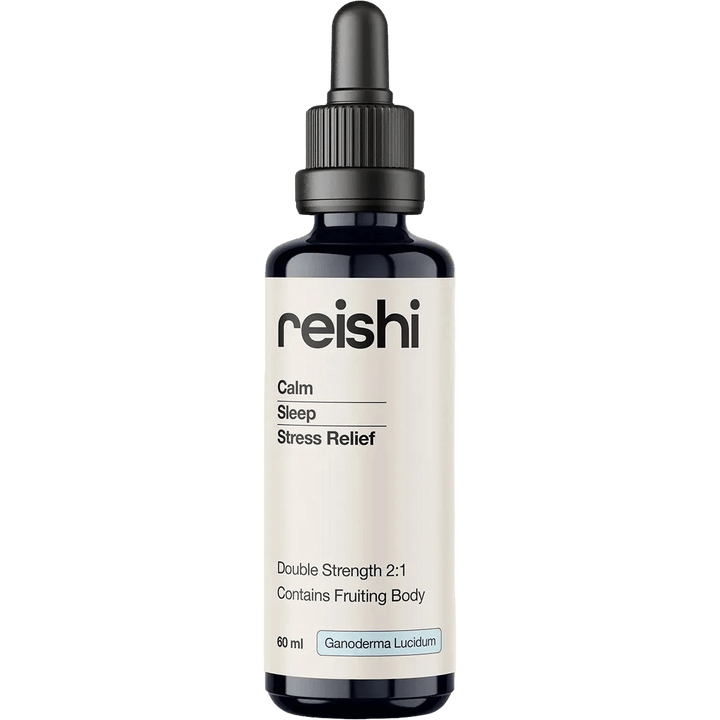 Reishi Double Strength 2:1 Mushroom Liquid Extract - 60ml by Switch Nutrition promotes calm, sleep, and stress relief with Ganoderma Lucidum in a keto-friendly formula.