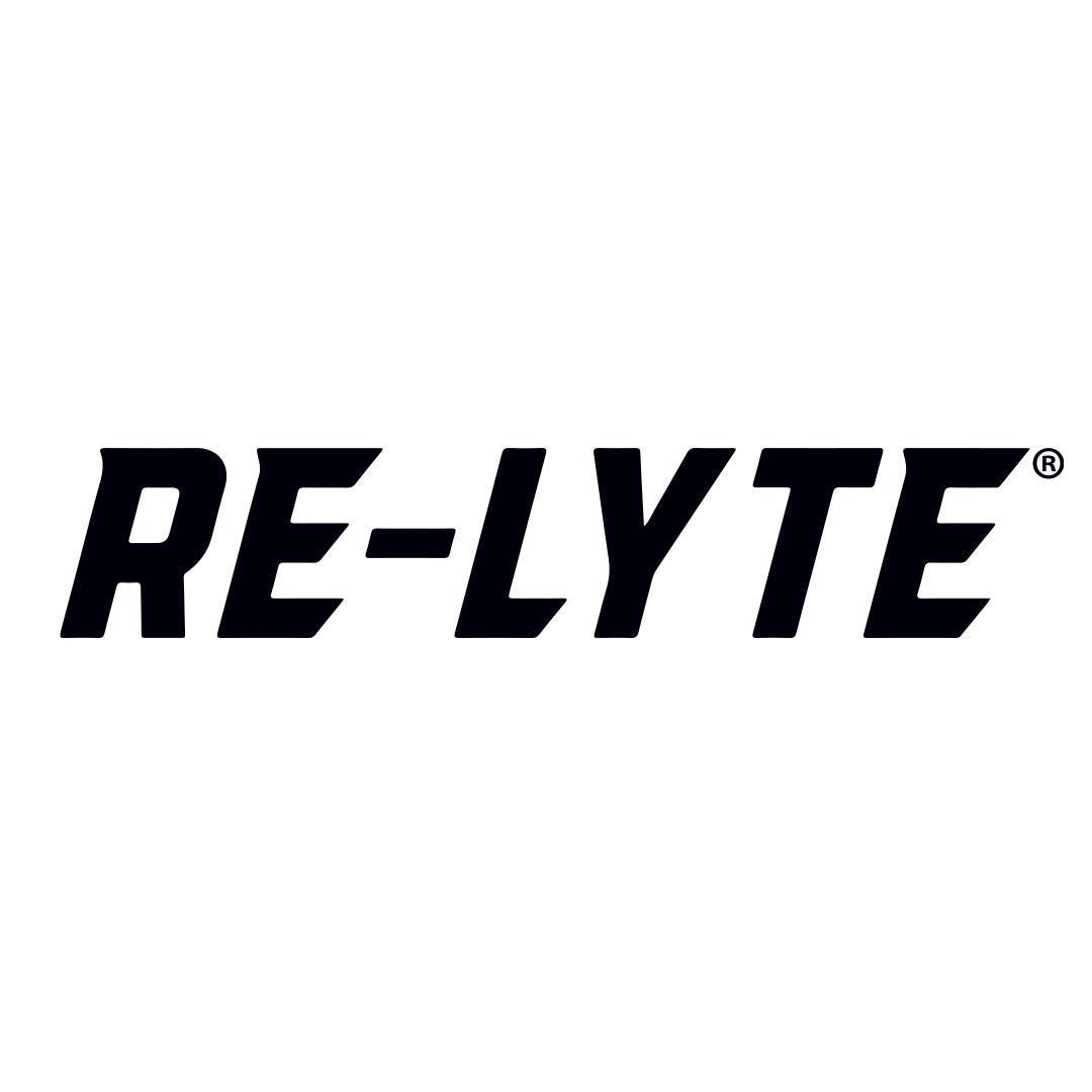 Re-Lyte logo in bold black text on white background for ReLyte Hydration - Mango - Stick Packs x 30 product branding.