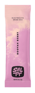 SALTT - Single Stick electrolyte drink mix in Booyah Berry flavor with pink and purple marbled packaging