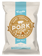 Pork Crackling Variety 3 Pack by Crackle & Co, hand cooked sea salt pork crackling, low carb and keto-friendly snack.