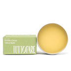 Sicillian Citrus Tallow Balm - 70g by Tuttofare in open tin beside green branded box in clean skincare product shot