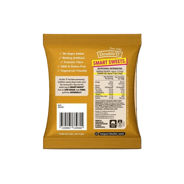 Smart Sweets - Butterscotch Drops - 50g
