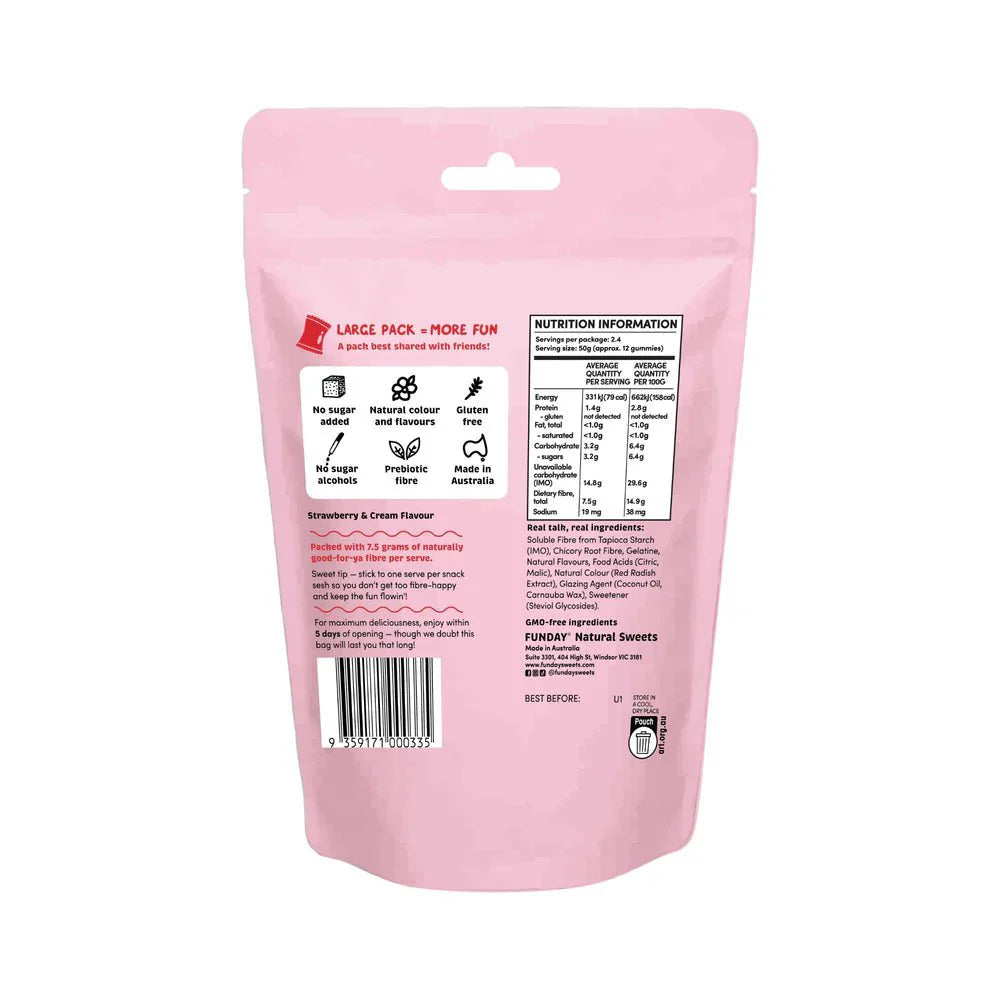 Strawberry & Cream Gummies - Share Bag - 120g - Love Low Carb