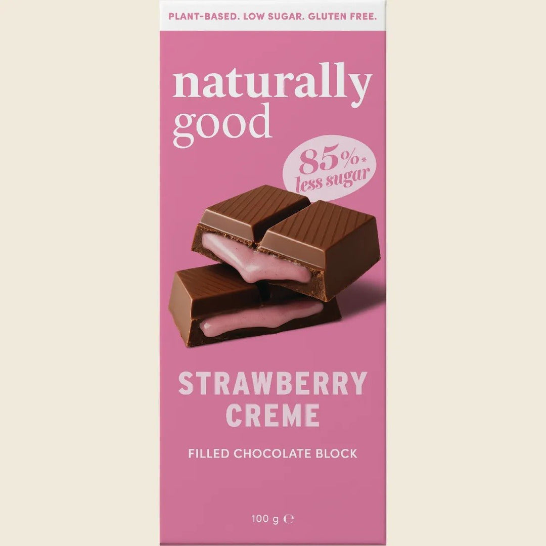 Strawberry Creme Filled Chocolate Block - 100g - Love Low Carb