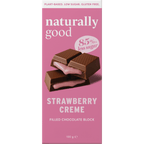 Filled Chocolate Block Bundle by Naturally Good featuring a strawberry creme filled chocolate block in pink packaging