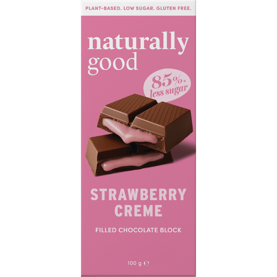 Strawberry Creme Filled Chocolate Block - 100g - Love Low Carb
