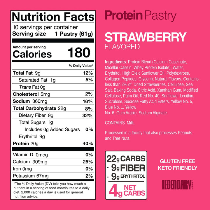Strawberry Protein Pastry - 61g - Yo Keto