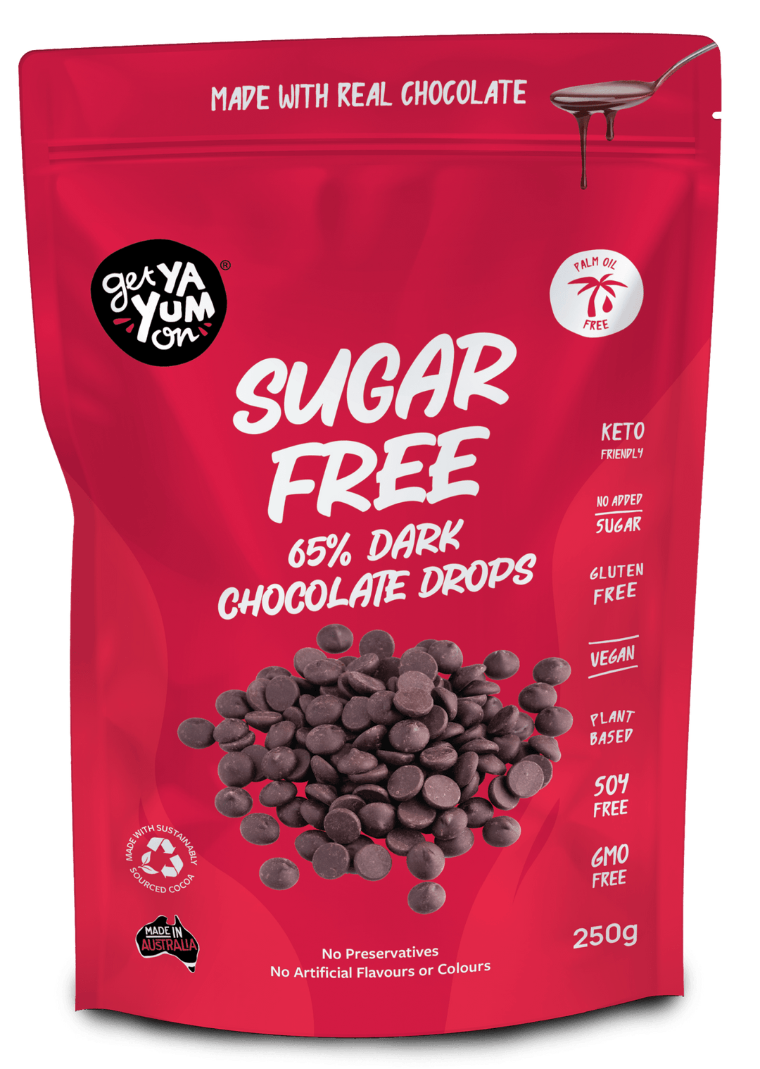 Sugar Free 65% Dark Chocolate Chips - 250g - Love Low Carb