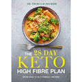 The 28 Day Keto High Fibre Plan book by Thomas Kurscheid with a healthy vegetable and nut dish photo on cover