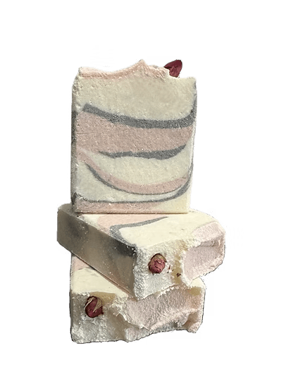 Tidal Blush Salt Bar Tallow Soap - 160g by The Bubble Jungle, with natural swirls, part of Skincare and Carnivore collections.