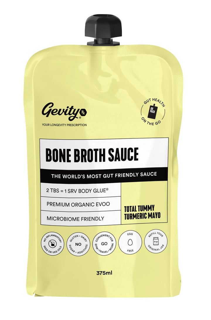 Total Tummy Turmeric Mayo - Bone Broth Sauce - 375ml Pouch - Love Low Carb