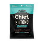 Traditional Beef Biltong - 30g by Chief, organic grass-fed Aussie beef, preservative-free savoury snack.