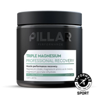 Triple Magnesium Powder - Lemon Lime - 200g by PILLAR PERFORMANCE in black jar for muscle recovery and keto-friendly nutrition
