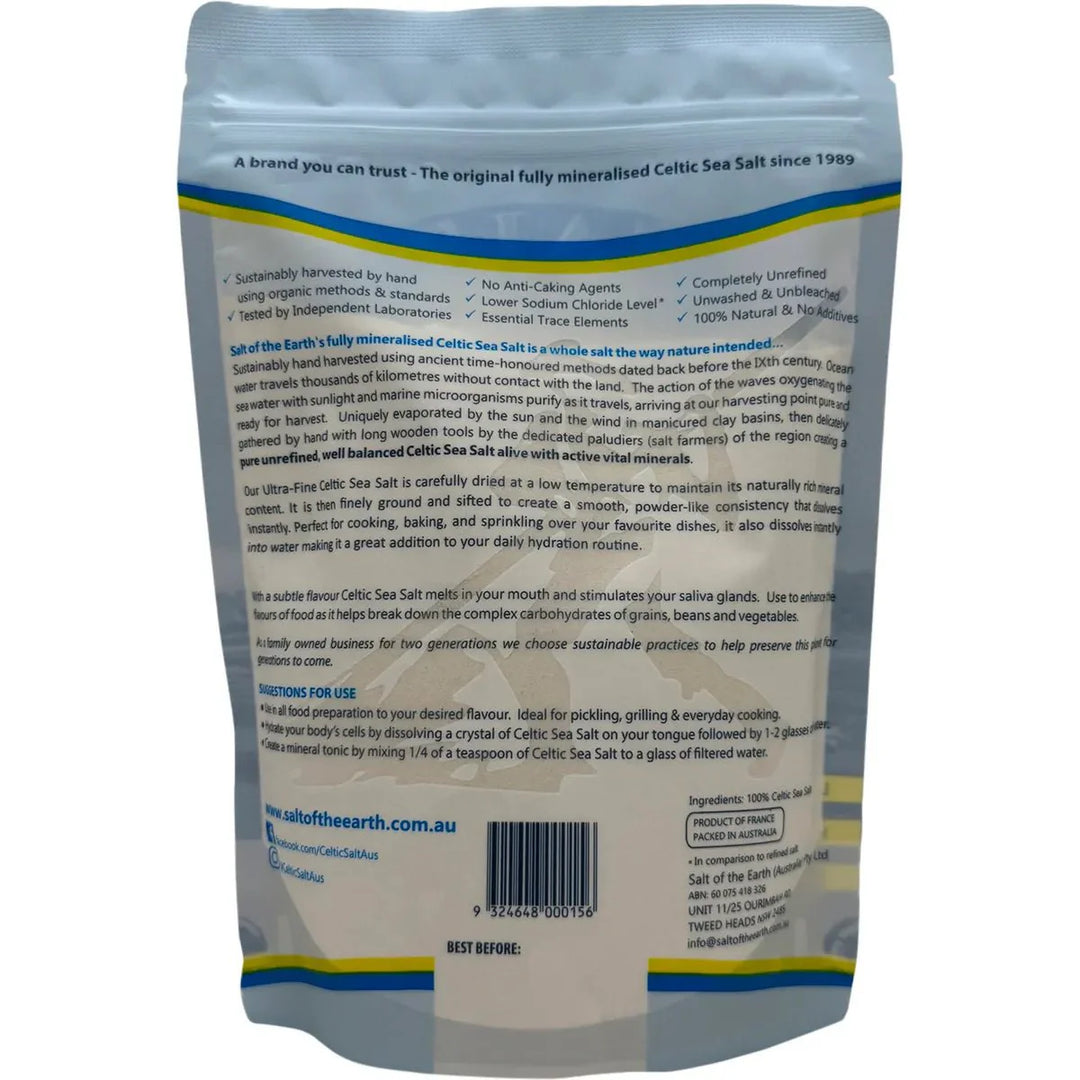 Ultra Fine Ground Celtic Sea Salt - 650g - Love Low Carb