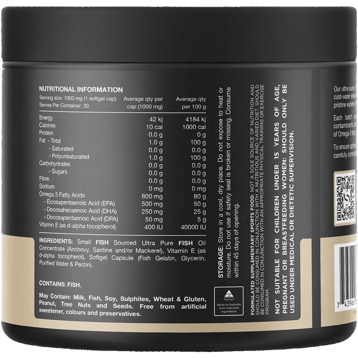 Ultra Fish Oil High Strength Norwegian Omega 3 - 30 Caps by Switch Nutrition in New Arrivals collection