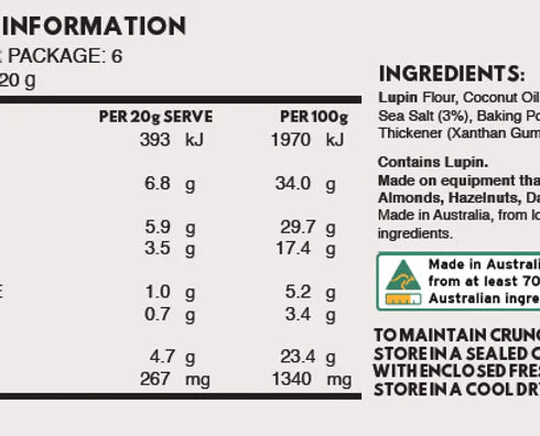 Ultra Low Carb Lupin Chips - Rosemary & Sea Salt - Yo Keto