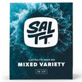 SALTT Ultra Variety Electrolyte Drink Mix - 15 Sticks in mixed variety packaging with ocean wave design background