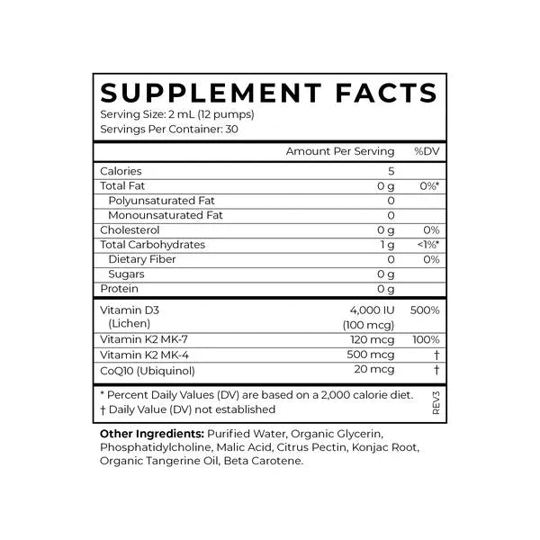 Vitamin D3 + K2 + CoQ10 - Love Low Carb