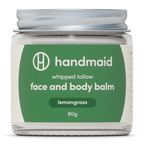 Whipped Tallow - Face And Body Balm - Lemongrass - 80g by Handmaid in green label glass jar from Body & Beauty collection