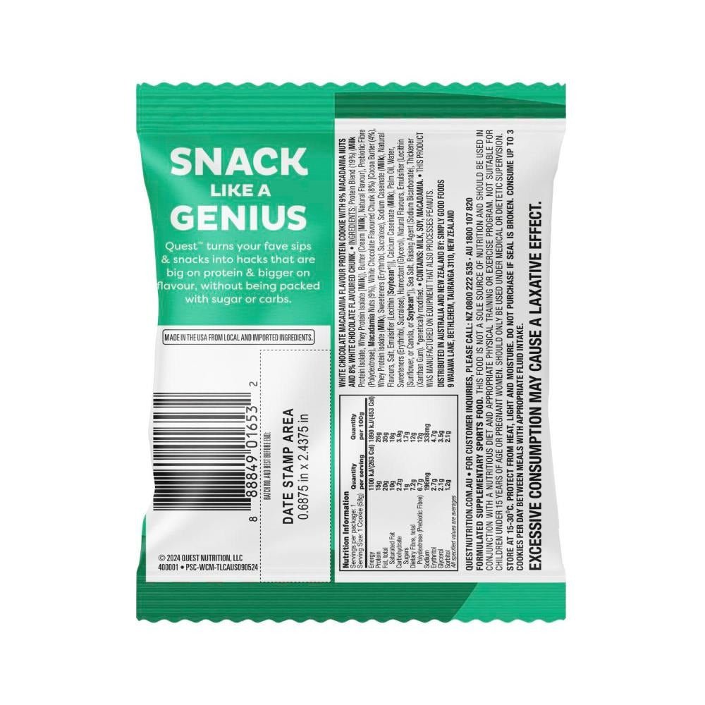 White Choc Macadamia Protein Cookie - 58g - Yo Keto