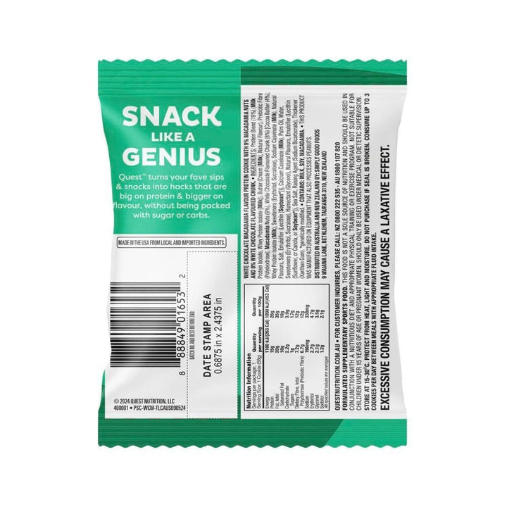 White Choc Macadamia Protein Cookie - 58g - Yo Keto