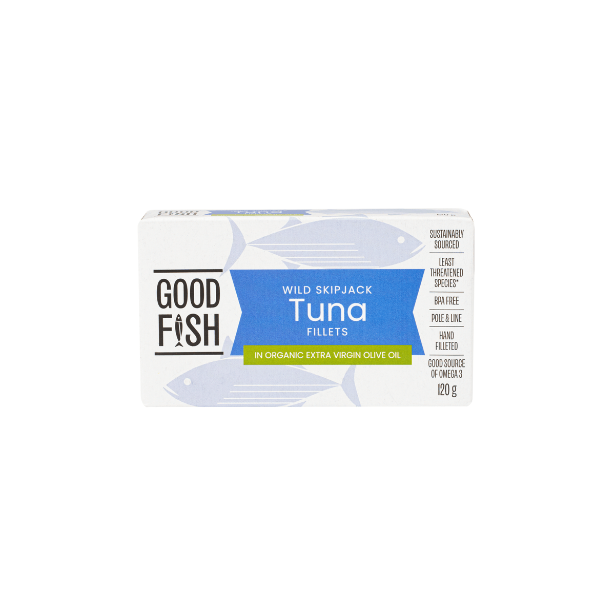 Wild Caught Tuna Fillets in Organic Extra Virgin Olive Oil - 120g Can by Good Fish, Pantry and Seafood collection.