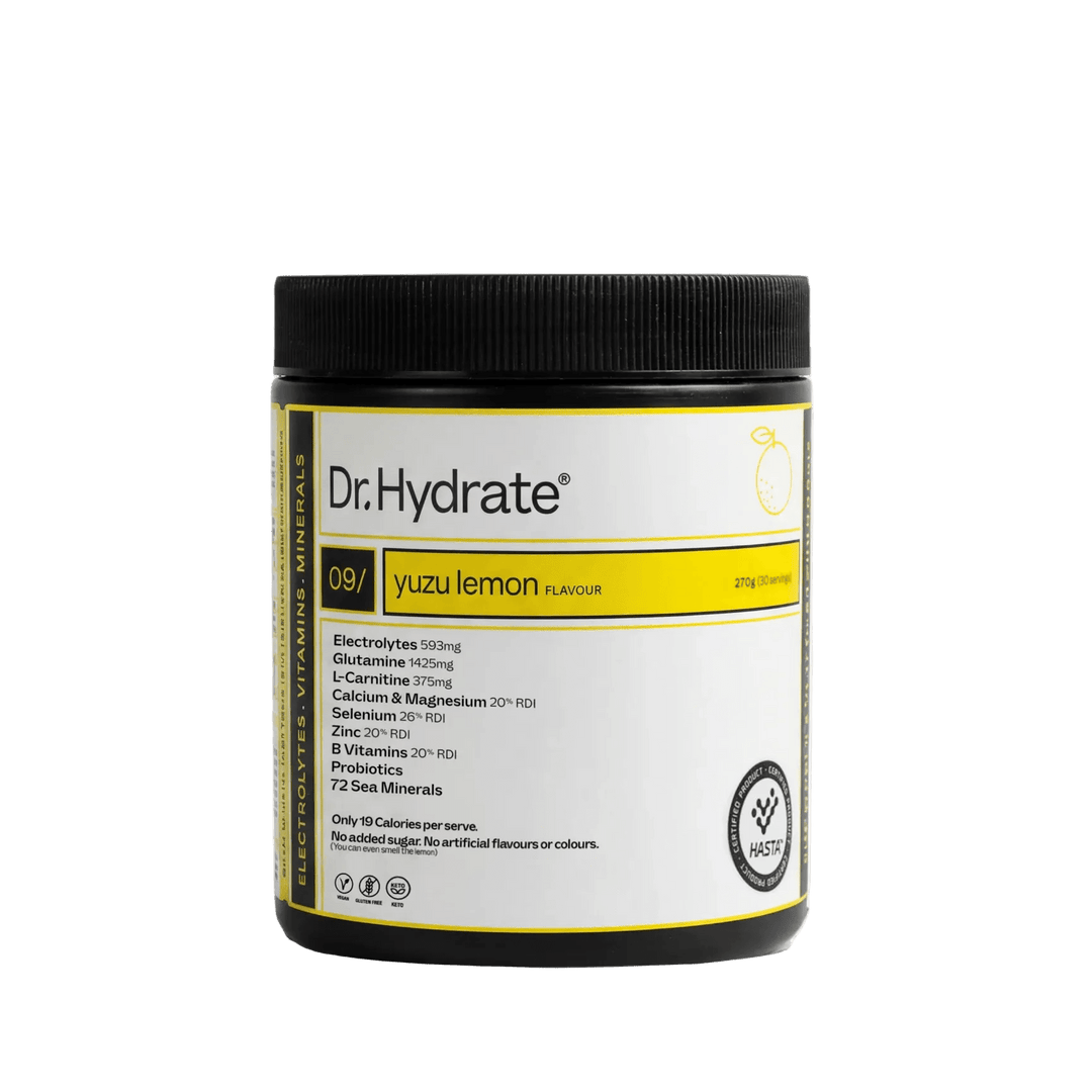 Dr. Hydrate Yuzu Lemon Jar - 30 Serves electrolyte powder from Drinks, Electrolytes, Functional, and New Arrivals collections.