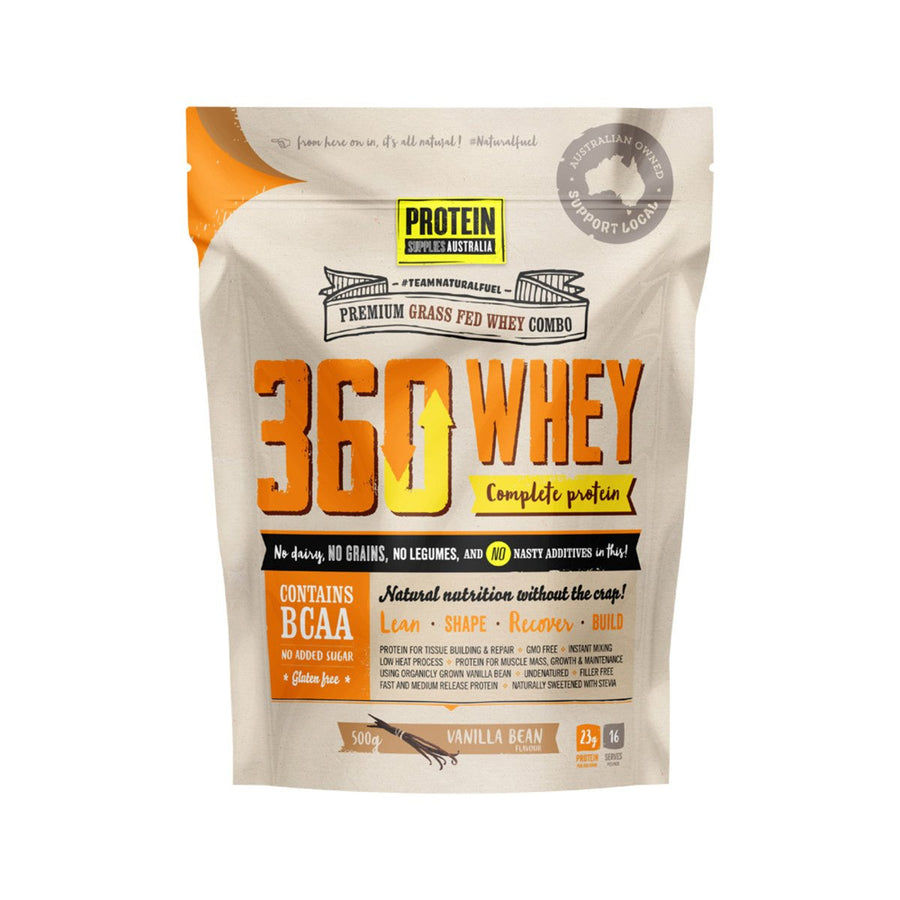 360 Whey Complete Protein with BCAA - Vanilla Bean - 500g - Love Low Carb