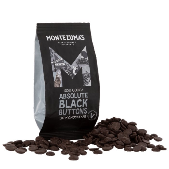 Absolute Black Dark Chocolate Buttons - 100% Cocoa - Yo Keto