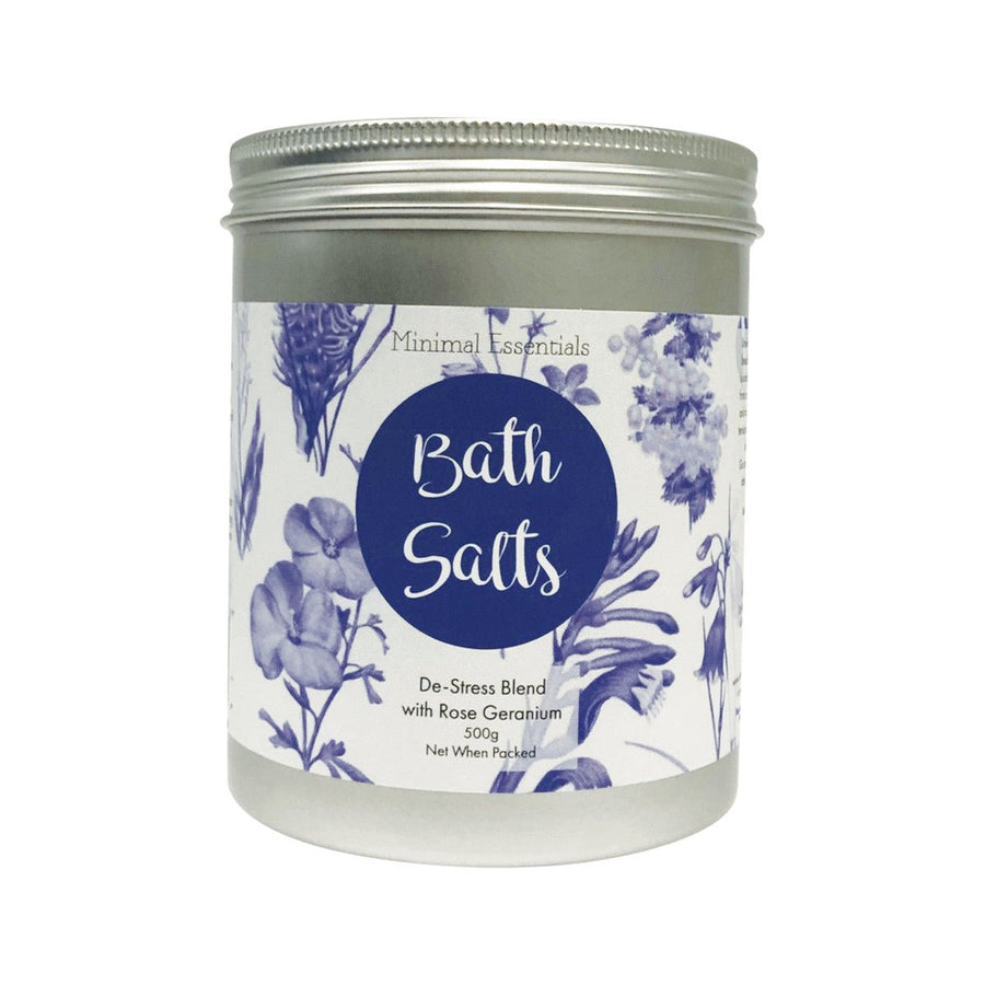 Bath Salts De-Stress Blend with Rose Geranium 500g - Love Low Carb