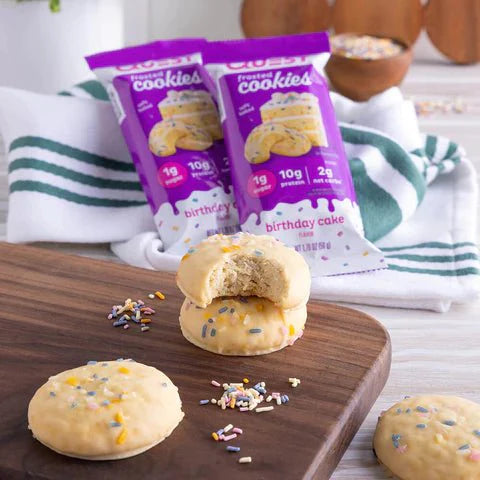 Birthday Cake Frosted Cookies - Yo Keto