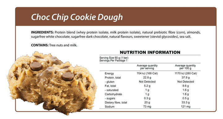 Choc Chip Cookie Dough Smart Protein Bar-Bar-Yo Keto