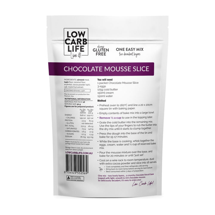 Chocolate Mousse Slice Keto Bake Mix - Yo Keto