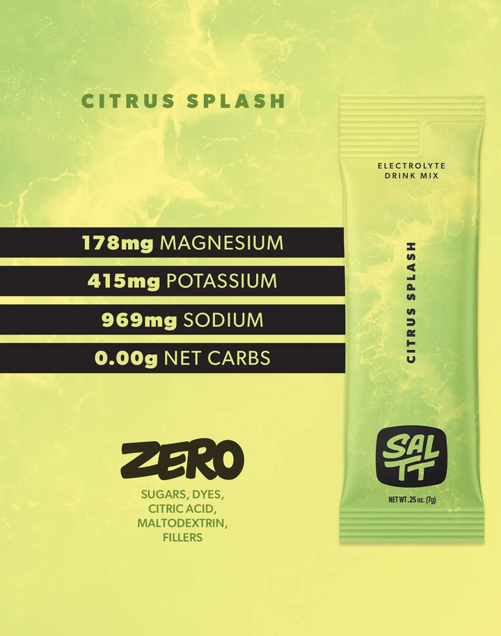Citrus Splash Electrolyte Drink Mix - 30 Sticks - Love Low Carb