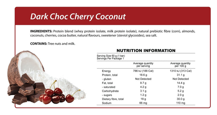 Dark Choc Cherry Smart Protein Bar-Bar-Yo Keto