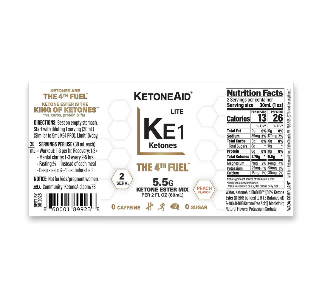 KE1 Lite Ketone Ester & Salt Drink - 60ml - Yo Keto