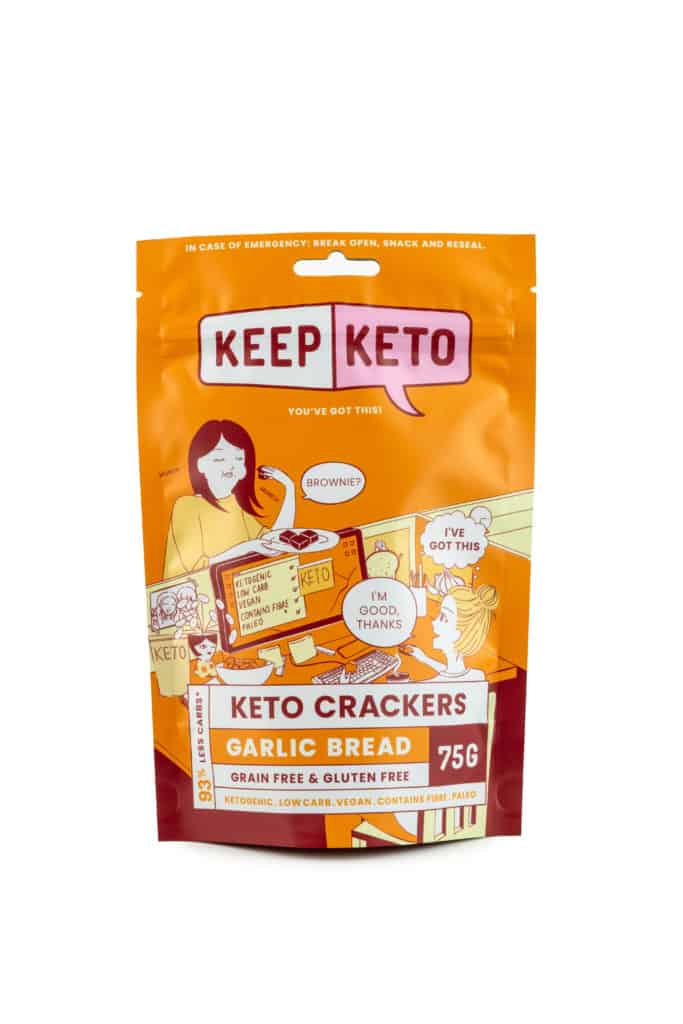 Keto Crackers – Garlic Bread Flavour-Crackers-Yo Keto