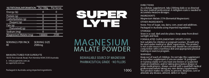 Magnesium Malate Powder - 100g - Yo Keto