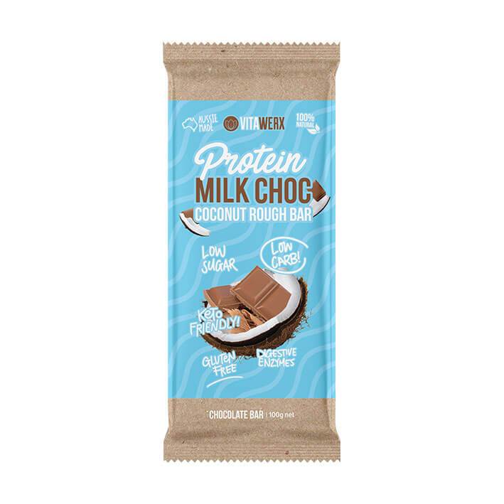 Milk Chocolate Bar - Coconut Rough - 100g-Chocolate-Yo Keto