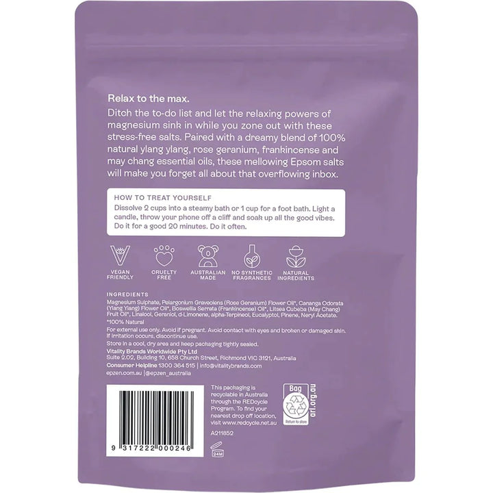 Relax Magnesium Epsom Salts - 900g - Love Low Carb