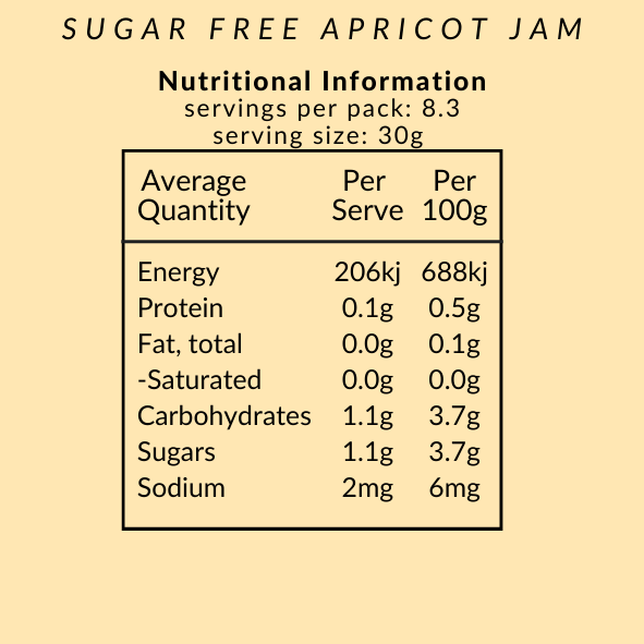 Sugar Free Jam - Apricot - Yo Keto
