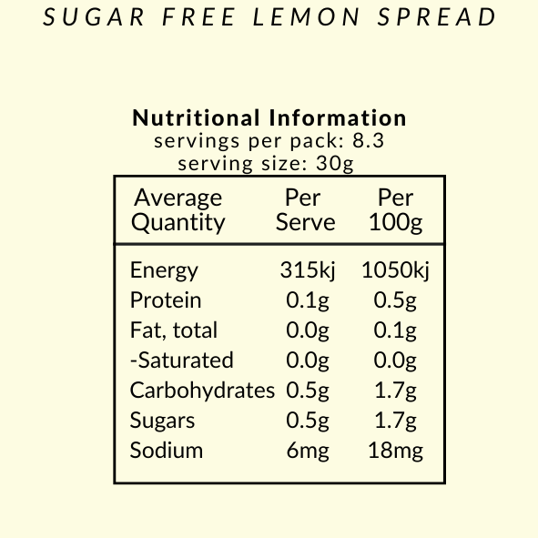 Sugar Free Spread - Lemon - Yo Keto