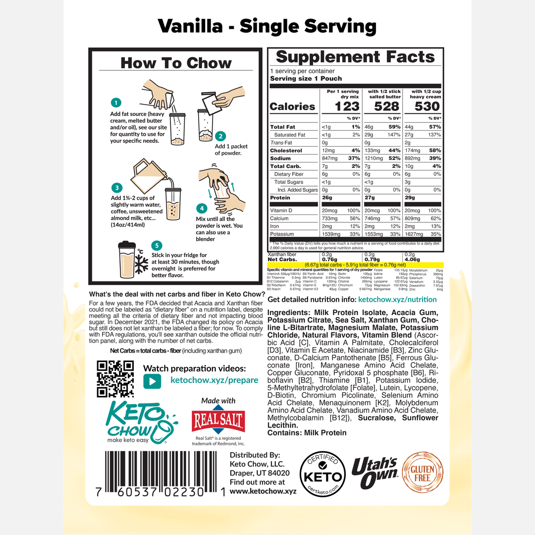 Vanilla Keto Chow - Single Meal - Love Low Carb