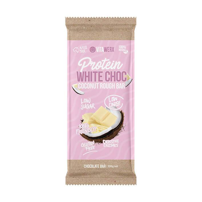 White Chocolate Bar - Coconut Rough - 100g-Chocolate-Yo Keto