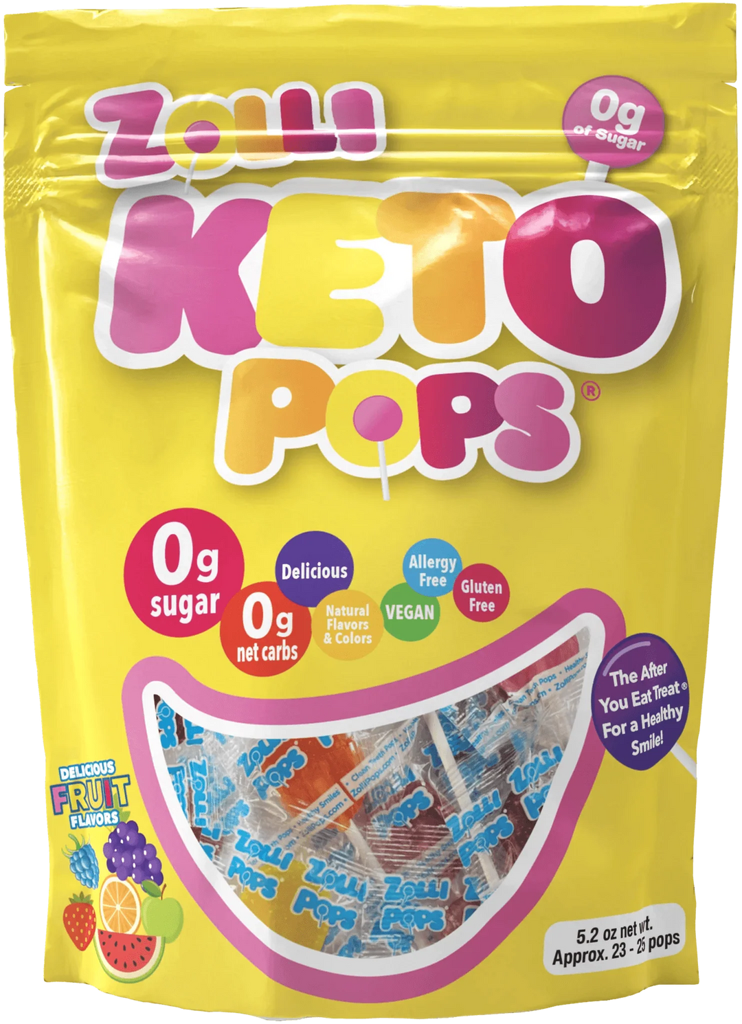 Zolli KETO Pops - Assorted - 23-25 Lollies - Yo Keto